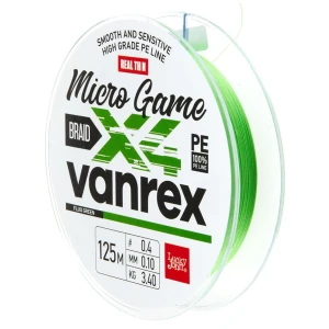 Fir Textil Lucky John Vanrex Micro Game X4 Braid Fluo Green, 125m, 0.10mm, 3.4kg