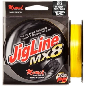 Fir Textil Momoi Jigline Mx8, Yellow Fluo, 125m, 0.18mm, 12kg/25lbs