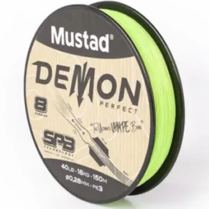Fir Textil Mustad Demon Perfect Braid 8, Chartreuse, 0.20mm, 4.5kg, 150m