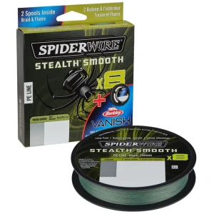 Fir Textil Spiderwire Stealth Smooth Duo Spool Ss8 Braid Moss Green, 150m, 0.09mm, 7.5kg + Berkley Vanish Fluoro 50m, 0.25mm, 4.5kg