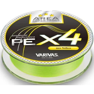 Fir Textil Varivas Super Trout Area Pe X4, Neo Yellow, 0.30mm, 6.7lbs, 75m