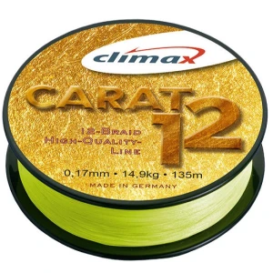 Fir textil Climax CARAT 12 FLUO YELLOW 135m 0.15mm 12.8kg Fir textil Climax CARAT 12 FLUO YELLOW 135m 0.15mm 12.8kg