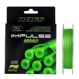 Fir textil impletit Nevis Impulse 8Braid Fluo Green 100m 0.20mm 15.10kg Fir textil impletit Nevis Impulse 8Braid Fluo Green 100m 0.20mm 15.10kg