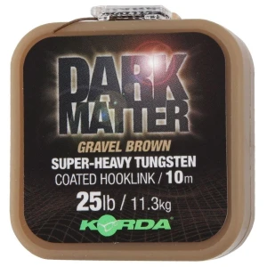 FIR TEXTILCU CAMASA KORDA DARK MATTER SUPER-HEAVY TUNGSTEN COATED GRAVEL BROWN 18lbs 8.20kg 10M