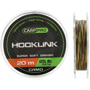 Fir Textil cu Camasa CARP PRO Sinking Hooklink Camo, 15lbs, 20m