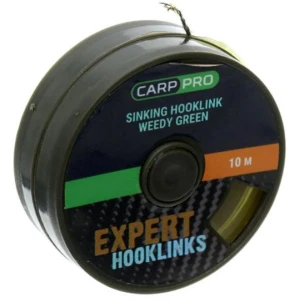 Fir Textil cu Camasa CARP PRO Sinking Hooklink, Weedy Green, 25lbs, 10m