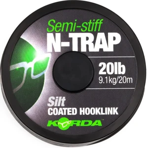 Fir Textil cu Camasa KORDA N-Trap Semi Stiff, Gravel Brown, 20lbs, 20m
