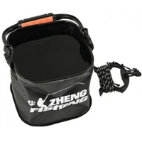 Bac Pliabil Zheng Fishing, Black, 5L, 20x20x20cm Bac Pliabil Zheng Fishing, Black, 5L, 20x20x20cm