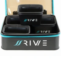 Geanta EVA + 4 Bacuri RIVE Bait Tub Case L, 36x36x11cm