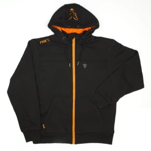 Jacheta Fox Heavy Lined Hoody Black Orange Marimea M