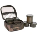 Geanta Fox Camolite 6 Pot Hookbait Case, Camo, 17x16.5x9.5cm