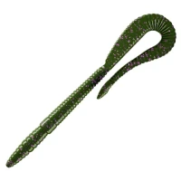 Grub Libra Bass Crazy Tail Worm, 030 Dark Green, 14cm, 8buc/pac