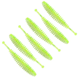 Grub Reiva Tiny Worm, Flash Chartreuse, 6cm, 6buc/pac