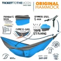 Hamac Ticket to the Moon Original Aqua & Dark Grey, 320x200cm Hamac Ticket to the Moon Original Aqua & Dark Grey, 320x200cm