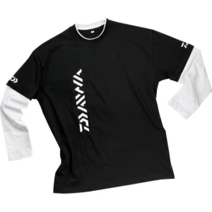 Bluza Daiwa Neagra/maneci Albe Marime Xl