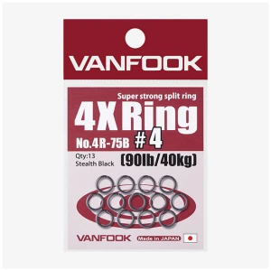 Anouri Vanfook 4r-75b Super Strong Sprit Ring Black Nr.2, 60lb, 22buc/pac