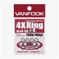 Anouri Vanfook 4r-75b Super Strong Sprit Ring Black Nr.3, 80lb, 22buc/pac