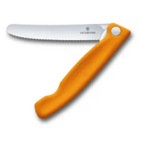 Briceag Cutit Pliabil Victorinox, Swiss Classic Paring Knife, Lama Zimtata 11cm, Portocaliu