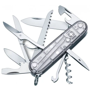Briceag Multifunctional Victorinox, Huntsman, 9.1cm, Argintiu Transparent, Blister