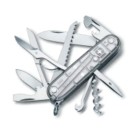 Briceag Multifunctional Victorinox Huntsman Silvertech, Argintiu Transparent, 9.10cm