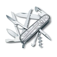 Briceag, Multifunctional, Victorinox, Huntsman, Silvertech,, Argintiu, Transparent,, 9.10cm, 1.3713.T7, Instrumente pentru Taiat, Instrumente pentru Taiat Victorinox, Instrumente Victorinox, pentru Victorinox, Taiat Victorinox, Victorinox