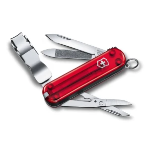 Briceag Multifunctional Victorinox, Nail Clip 580, 6.5cm, Rosu Transparent, Blister