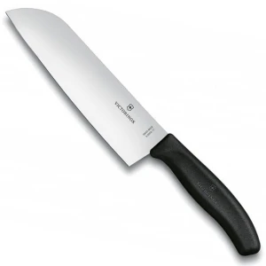 Cutit Bucatarie Victorinox Santoku, Lama 17cm, Negru, Blister