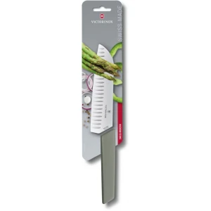 Cutit Bucatarie Victorinox, Swiss Modern Santoku Knife, Lama Gofrata 17cm, Gri, Blister