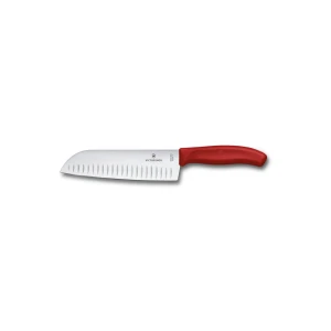Cutit Bucatarie Victorinox Swissclassic Santoku Knife, Lama Gofrata 17cm, Rosu, Blister