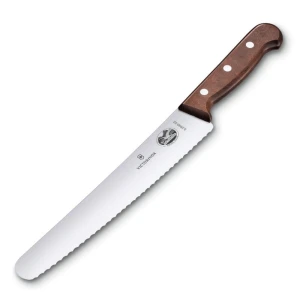 Cutit Bucatarie Victorinox Wood Bread And Pastry Knife, Lama Zimtata 22cm, Maro, Cutie Cadou