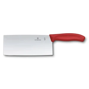 Cutit Victorinox Swiss Classic Chinese Chef\'s Knife, Lama 18 Cm, Rosu Cutie Cadou