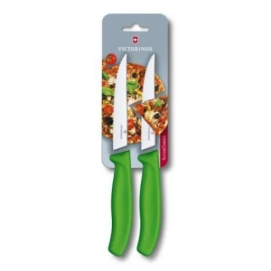 Set 2 Cutite Victorinox, Swiss Classic  Friptura, Lama Zimtata 12cm, Verde, Blister