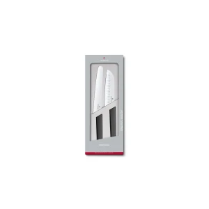 Set 2 Cutite Victorinox Swiss Modern Bread and Santoku Knife, 17/22cm, Negru Set 2 Cutite Victorinox Swiss Modern Bread and Santoku Knife, 17/22cm, Negru