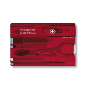 Trusa Multifunctionala Victorinox Swisscard Rosu Tranlucid 0.7100.tb1