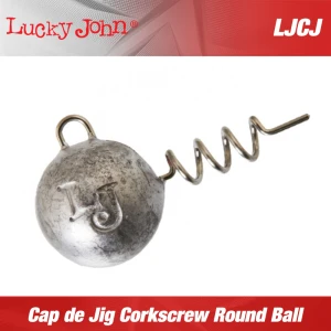 Cap De Jig Lucky John Corkscrew Round Ball Jig Head 20g 3buc/plic
