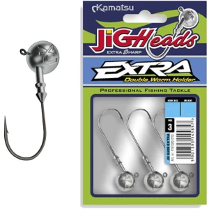 Jig Turnat Kamatsu Jighead Extra Double Worm Holder, Nr.6, 1g, 3buc/pac