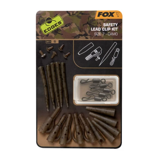 Kit Monturi Fox Edges Safety Lead Clip (nr.7) Camo, 5x5buc/set