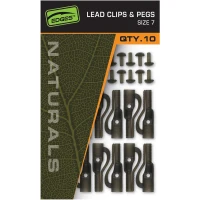 Clips Plumb Pierdut + Pin Fox Edges Naturals Lead Clip & Pegs Nr.7, 10buc/pac