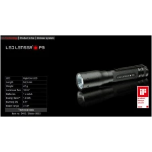 Lanterna Led Lenser P3 16lm/1xaaa+husa