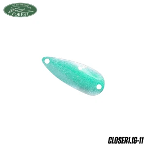 Lingurita Oscilanta Forest Closer Culoare Metal Green White 1.7cm 1.1g