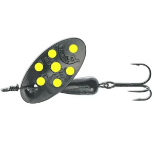 Lingurita Rotativa Panther Martin Nero Con Punti Fluo Spinner, Black/yellow, Nr.2, 1.8g, 1buc/pac