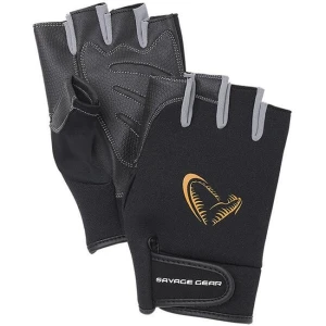Manusi Savage Gear Neopren Cu Degete Taiate Black Mar.m