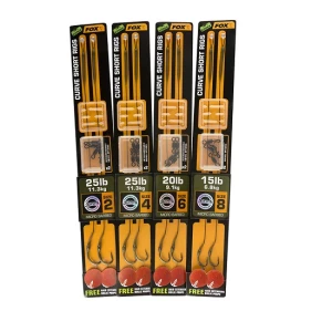 Carlige Legate Fox Edges Armapoint Curve Short Rigs 25lb Green Nr 2  2buc