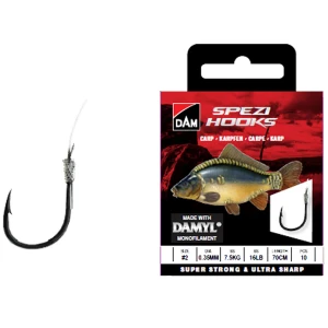 Carlig Legat Dam Spezi Crap Nr.4, 0.30mm, 70cm, 10buc/pac