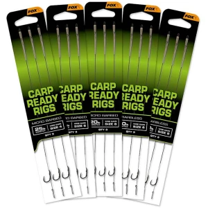 Carlige Legate Fox Eos Ready Rigs X3 Wide Gapes Size 6 Barbless, 20lb