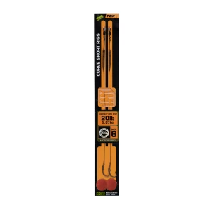 Carlige Legate Fox Edges Curve Short Nr 6 Camotex Semi Stiff Coated Braid  20lb 2 Buc