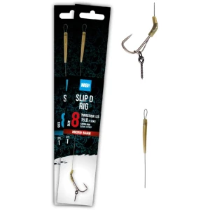Carlige Legate Nash Fluorocarbon D-rig Barbeless, 25lbs, Nr.4, 1buc/plic