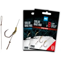 Carlige Legate Nash Solid Bag Rig Barbed, 20lbs, nr.8, 3buc/plic Carlige Legate Nash Solid Bag Rig Barbed, 20lbs, nr.8, 3buc/plic