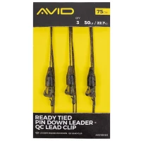 Montura Avid Ready Tied Pin Down Leader- Qc Lead Clip, 50lbs, 3buc/set 