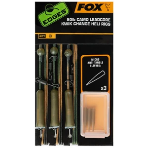 Montura Helicopter Fox Camo Leadcore Kwik Change Heli Rig, 75cm, 50lbs, 3buc/pac